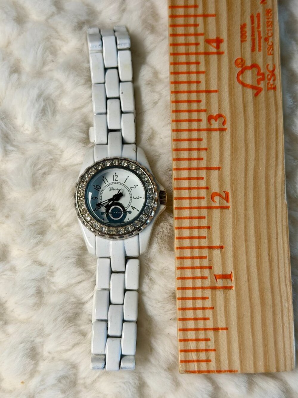 Women's Geneva Platinum Watch- White